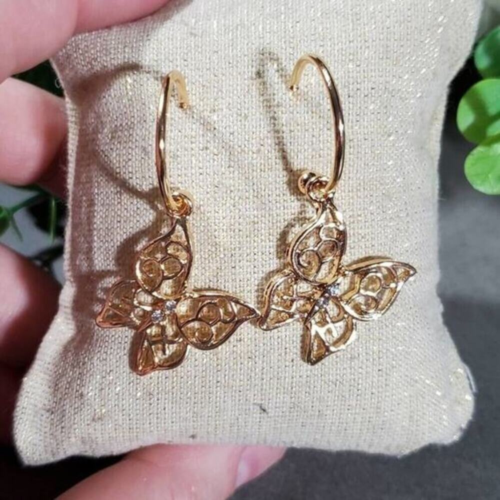 Butterfly‎ pendant charm interchangeable earrings